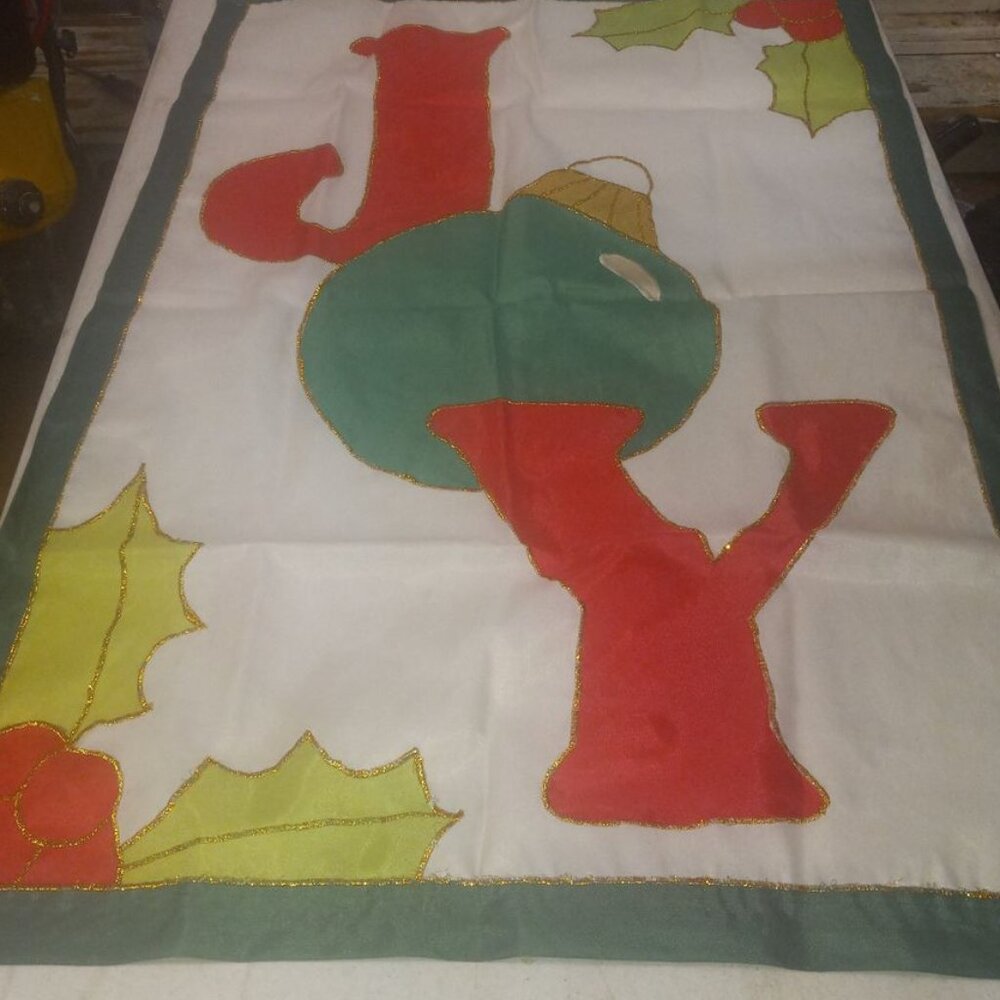 Joy Ornaments Christmas Holly Holiday  Banner Garden Flag